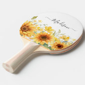 モノグラムイエローフラワーヒマワリフローラ植物学 卓球ラケット (正面アングル)