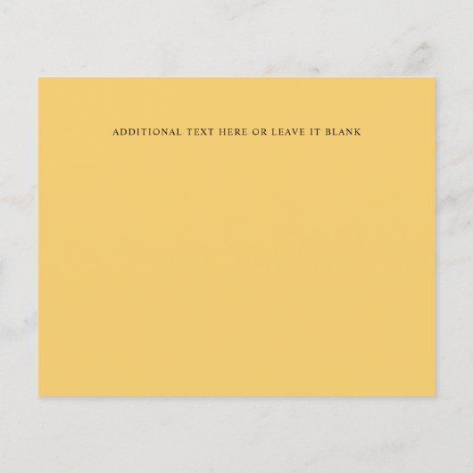 モノグラムイエローフローラ写真結婚式の日付を保存 (裏面)