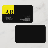 モノグラムイエローブラックリモダンネン 名刺 (正面/裏面)