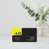 モノグラムイエローブラックリモダンネン 名刺 (スタンド正面)