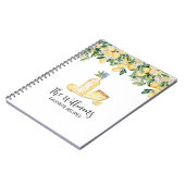 モノグラムイエローレモンツリーファミリーレシピジャーナル ノートブック (左側)