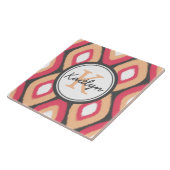 モノグラムイカットダイヤモンドパターンピンクグレー タイル (側面)