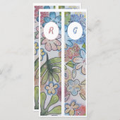 モノグラムイニシャルお洒落フローラ2ブックマーク (正面/裏面)