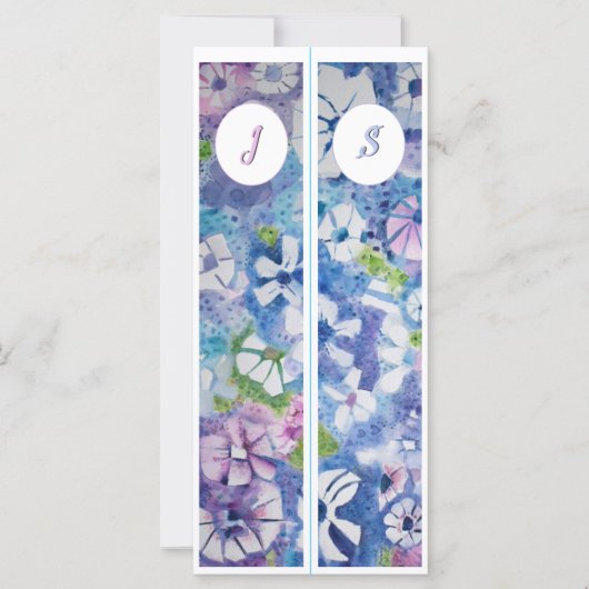 モノグラムイニシャルお洒落花2つのブックマーク (正面)