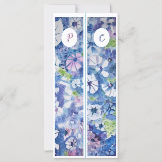 モノグラムイニシャルお洒落花2つのブックマーク (正面)