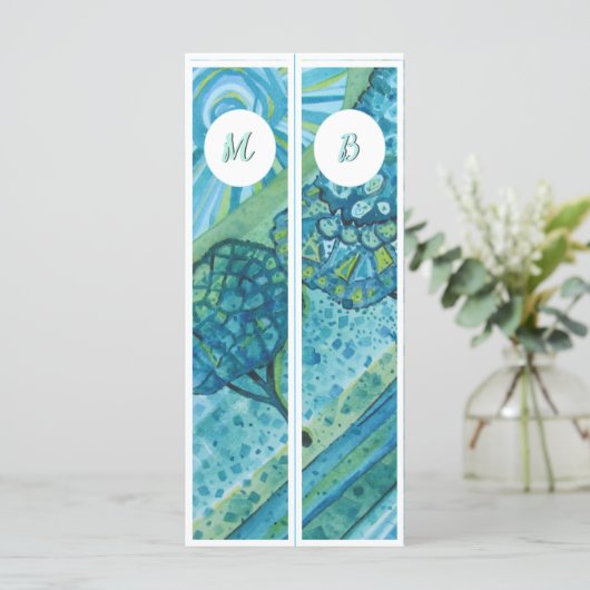 モノグラムイニシャルお洒落2つのブックマーク (スタンド正面)