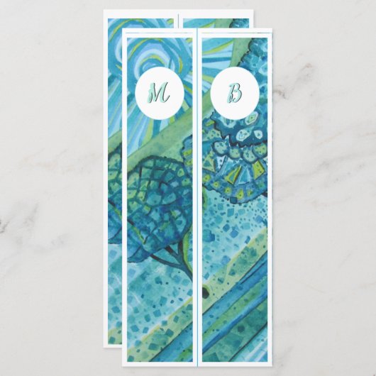 モノグラムイニシャルお洒落2つのブックマーク (正面/裏面)