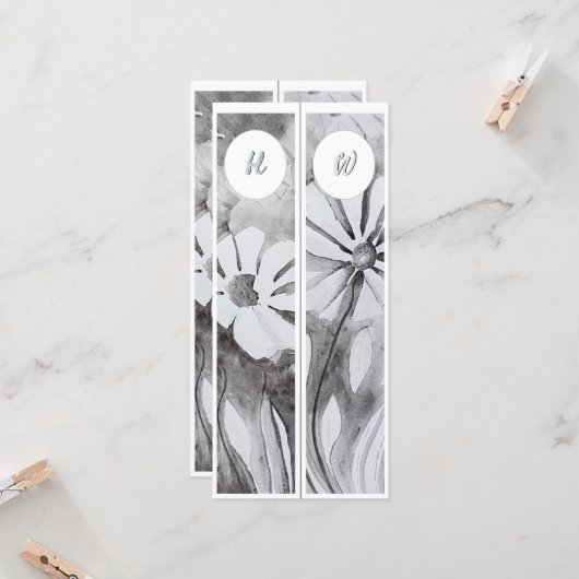 モノグラムイニシャルお洒落2つのブックマーク (正面/裏面インサイチュ)