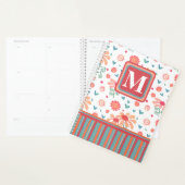 モノグラムイニシャルかわいらしピンク花柄 プランナー手帳 (ディスプレー)