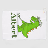 モノグラムイニシャルと名前パーソナライズされた ゴルフタオル (横)