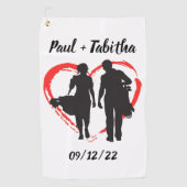 モノグラムイニシャルと名前パーソナライズされた ゴルフタオル (正面)