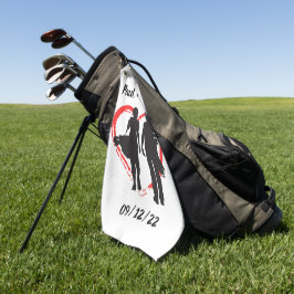 モノグラムイニシャルと名前パーソナライズされた ゴルフタオル