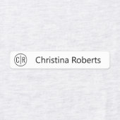 モノグラムイニシャルと文字布の衣類ラベル ラベル (デザイン1)