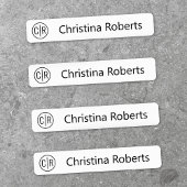 モノグラムイニシャルと文字布の衣類ラベル ラベル