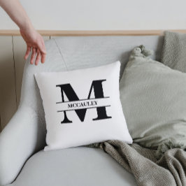 モノグラムイニシャルの姓パーソナライズされた結婚名 クッション