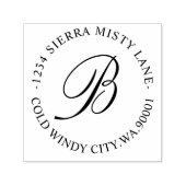 モノグラムイニシャルアドレス結婚またはクラシックのラウンド セルフインキングスタンプ (デザイン)