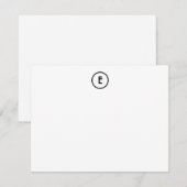 モノグラムイニシャルアートデコヴィンテージエレガントフラット ノートカード (正面/裏面)