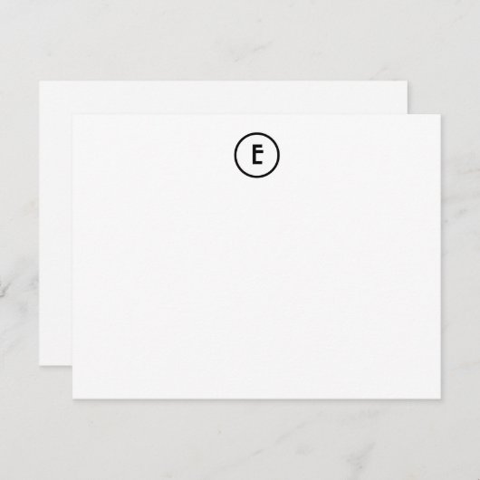 モノグラムイニシャルアールデコエレガントヴィンテージフラット ノートカード (正面/裏面)