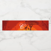 モノグラムイニシャルウォーターボトルラベルアフリカンサファリ ペットボトルラベル (シングルラベル)