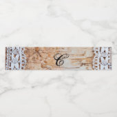 モノグラムイニシャルウォーターボトルラベルカントリー納屋w ペットボトルラベル (シングルラベル)