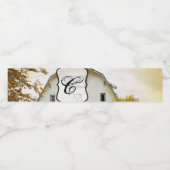 モノグラムイニシャルウォーターボトルラベルサンセットバーンコ ペットボトルラベル (シングルラベル)