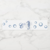 モノグラムイニシャルウォーターボトルラベルシーホース海 ペットボトルラベル (シングルラベル)