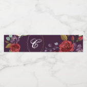 モノグラムイニシャルウォーターボトルラベルプラムパープルロ ペットボトルラベル (シングルラベル)