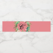 モノグラムイニシャルウォーターボトルラベルボヘミアCactu ペットボトルラベル (シングルラベル)