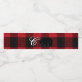 モノグラムイニシャルウォーターボトルラベルレッドバッファロー ペットボトルラベル (シングルラベル)