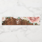 モノグラムイニシャルウォーターボトルラベル幾何学的バラ ペットボトルラベル (シングルラベル)