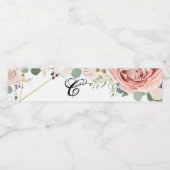 モノグラムイニシャルウォーターボトルラベル幾何学的バラ ペットボトルラベル (シングルラベル)