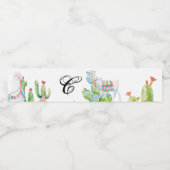 モノグラムイニシャルウォーターボトルラベルBoho Llama Boh ペットボトルラベル (シングルラベル)