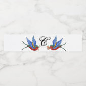 モノグラムイニシャルウォーターボトルラ伝統的ベルBi ペットボトルラベル (シングルラベル)