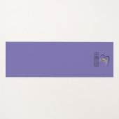 モノグラムイニシャルウオーターカラーフラワーラベンダー ヨガマット (正面(横))