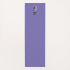 モノグラムイニシャルウオーターカラーフラワーラベンダー ヨガマット