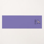 モノグラムイニシャルウオーターカラーフラワーラベンダー ヨガマット (正面(横))