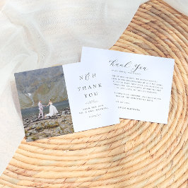 モノグラムイニシャルエレガントアンパサンド結婚フォト サンキューカード