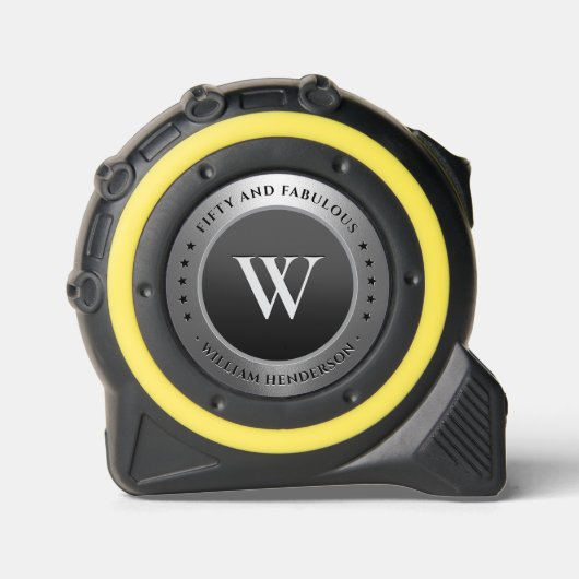 モノグラムイニシャルエレガントブラックシルバー建築 メジャー (正面)