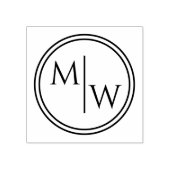 モノグラムイニシャルエレガントラウンド縁ど ラバースタンプ (インプリント)