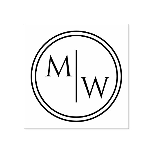 モノグラムイニシャルエレガントラウンド縁ど ラバースタンプ (インプリント)