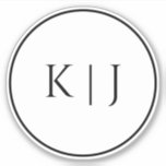 モノグラムイニシャルエレガント名ミニマル結婚の シール<br><div class="desc">結婚式、婚約、記念日など素晴らしのカップル用のモノグラムイニシャルで印刷さシンプルれエレガント、デザインで編集、変更、カスタマイズする！すべてのサイズで利用可能で、ちょうど必要な適切なサイズを選択。</div>