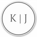モノグラムイニシャルエレガント名ミニマル結婚の シール<br><div class="desc">結婚式、婚約、記念日など素晴らしのカップル用のモノグラムイニシャルで印刷さシンプルれエレガント、デザインで編集、変更、カスタマイズする！すべてのサイズで利用可能で、ちょうど必要な適切なサイズを選択。</div>