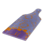 モノグラムイニシャルオレンジパープルサークルスクエアアート カッティングボード (角)