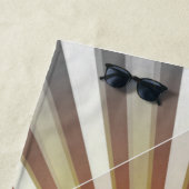 モノグラムイニシャルオンスターバストストライプグレーイエロー ビーチタオル (インサイチュ)