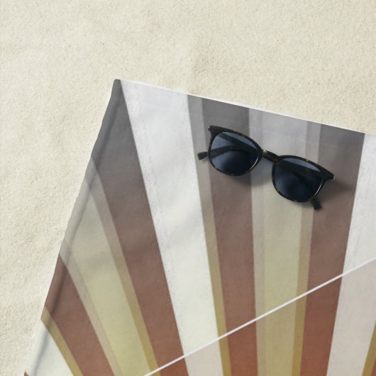 モノグラムイニシャルオンスターバストストライプグレーイエロー ビーチタオル (インサイチュ)