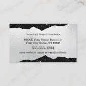 モノグラムイニシャルオンラグジュアリーブラック&シルバー 名刺 (裏面)