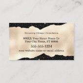 モノグラムイニシャルオンラグジュアリーブラック&金ゴールド 名刺 (裏面)