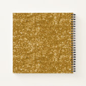 モノグラムイニシャルカスタマイズ金ゴールド ノートブック (裏面)