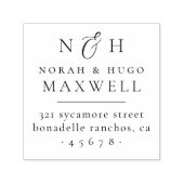 モノグラムイニシャルカップル差出人住所 セルフインキングスタンプ (デザイン)