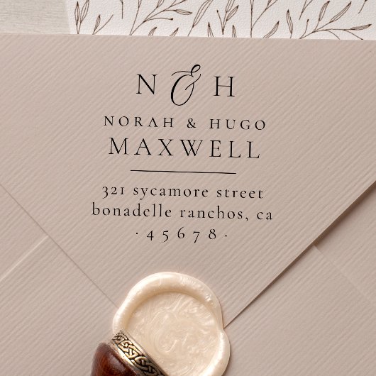 モノグラムイニシャルカップル差出人住所 セルフインキングスタンプ